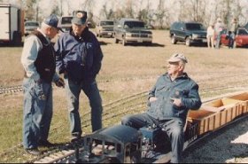 John Enders, Ed Leatherwood and Bruce Roosa swapping railroad stories