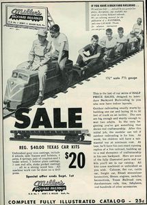 Millers Backyard Railroad 1/2 Off Sale