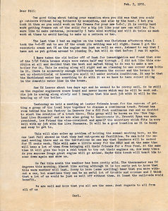 Carl Purinton letter to Bill Leggett, 7 February 1938.