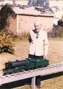 George Murray at his home elevated track.