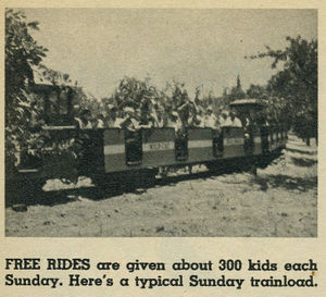 Free Rides are given about 300 kids each Sunday. Here's a typical Sunday trainload.
