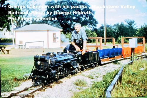 George Lakeman with his Pacific, Blackstone Valley Railroad. Photo by George Hildreth. From the Patrick Fahey collection.