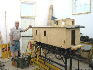 2 1/2 inch scale C.N.R wood-sheathed caboose in the making.