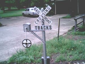 A Wigwag signal at the Able Springs & North Texas Railroad. Photo by Gerry Stuteville.