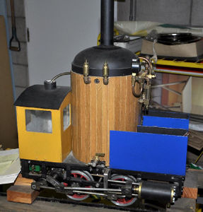 A "Crab" locomotive with wood lagging.