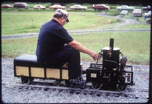 Slide from Finger Lakes Live Steamers track in Clyde, New York, July 1986.