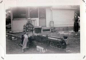 This photo was taken at Rex Smith's home track at Windsor in 1958. This is the 4-4-4 built by Rex, and owned at the time by Jack Lilbourne Jr. Photo by A.W. Leggett, posted by Steve Bratina on Chaski.org