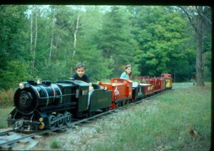 Double-heading on the Atkinson Railroad, Interlochen, Michigan, 7 October 1992.