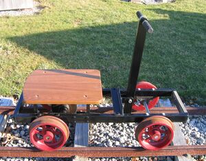 A hand car listed for sale on Discover Live Steam, 2020.