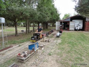 Work scene on the Able Springs & North Texas Railroad. Photo by Rick White, 2013.