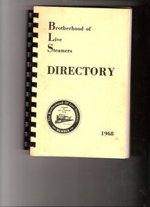 Brotherhood of Live Steamers directory, 1968.
