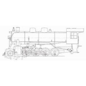Drawing showing front-end modifications for 2-8-0 variation named Buffalo.