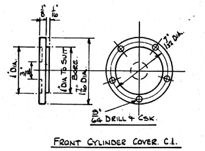 Drawing for Front Cylinder Cover for Beginner's Locomotive.