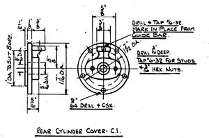 Drawing for Rear Cylinder Cover for Beginner's Locomotive.
