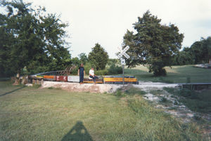 The Dinky Creek Bridge as originally installed on the Browning Railroad. Photo by David Hannah III, 1994.