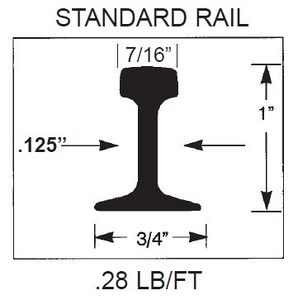 Cannonball Ltd "Standard" aluminum rail profile, from their 2004 catalog.