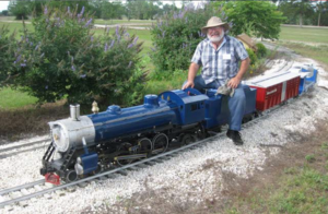Steve Campa's Pacific at HALS/SWLS Memorial Meet, 2012. This locomotive was built by Harold Christensen, and actually started life as a Mikado. Photo from SWLS Summer 2012 Newsletter.