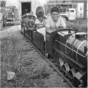 Atkinson's Railroad, Kenton, Ohio, 1952. Back alley behind Kenney's Radio Service.