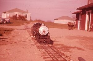 Norman Steele's New Haven locomotive at Pioneer Valley Live Steamers track. From eBay, August 2020. Seller stated photo was taken October 1961.