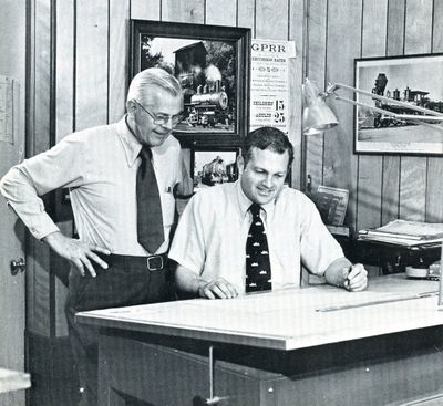 Chet Peterson and Nick Edwards at Railroad Supply from Catalog 8.