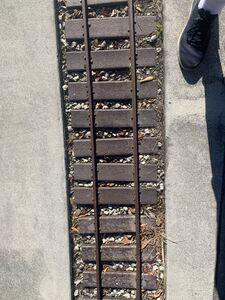 The railroad uses plastic lumber to reduce tie maintenance.
