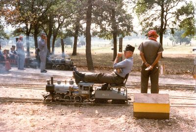 Bob Gray at the Annetta Valley & Western Railroad, 1978