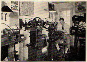 Calvert Holt's emaculate shop. From "Mechanical Package Magazine #4 Fall 1932".
