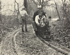 Tom Patton and Steve Morris, at the throttle, head through Midway Siding after getting a clearance from one of the walkie-talkie-equipped dispatchers that helped handle traffic.