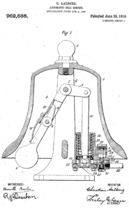 US Patent 962688 "Automatic bell-ringer" Figure 1.