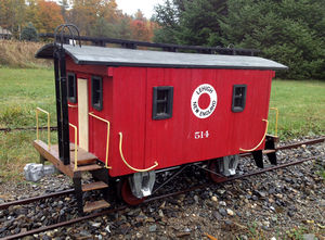 Lehigh New England Bobber Caboose in 1.5 inch scale. From Chaski.org