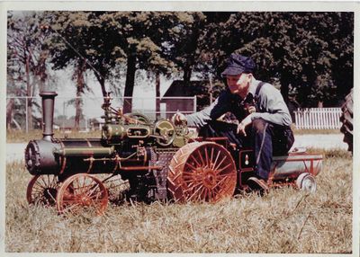 Emery Ohlenkamp and his Case Steam Tractor.