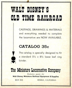 Advertisement in "The Miniature Locomotive", July-August 1953
