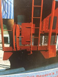 A closeup of the brake wheel of Harry Haas' steel caboose featured on the cover of Live Steam Magazine, November/December 1995. I used this basic design for the Kitsap caboose.