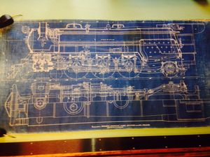 3/4 inch scale B&O Railroad President Washington Locomotive No 5300 Original 1931 Blueprints, drawn By H. J. Coventry, from eBay listing, 2014.
